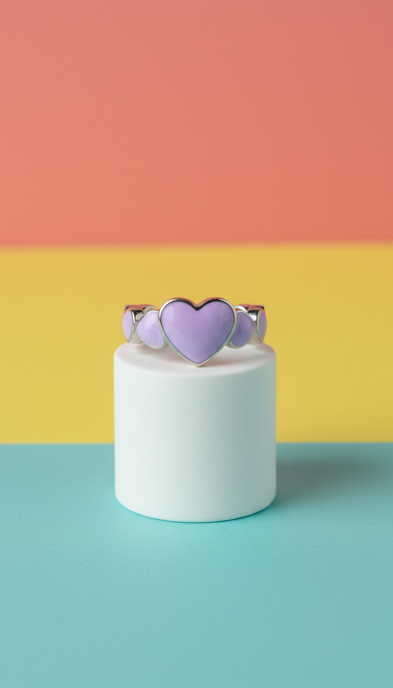Lilac Heart Stacking Ring