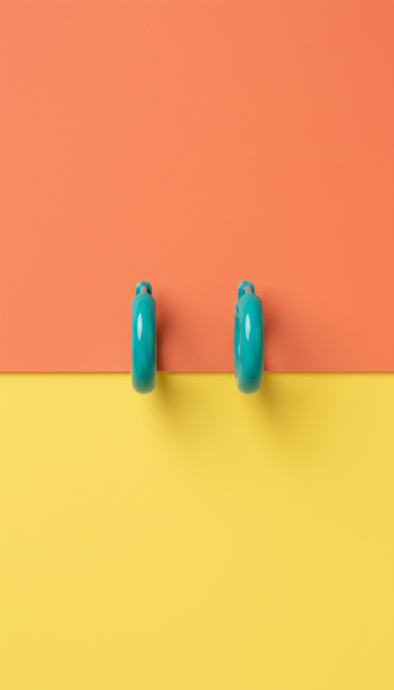 Tropical Teal Mini Hoop Earrings